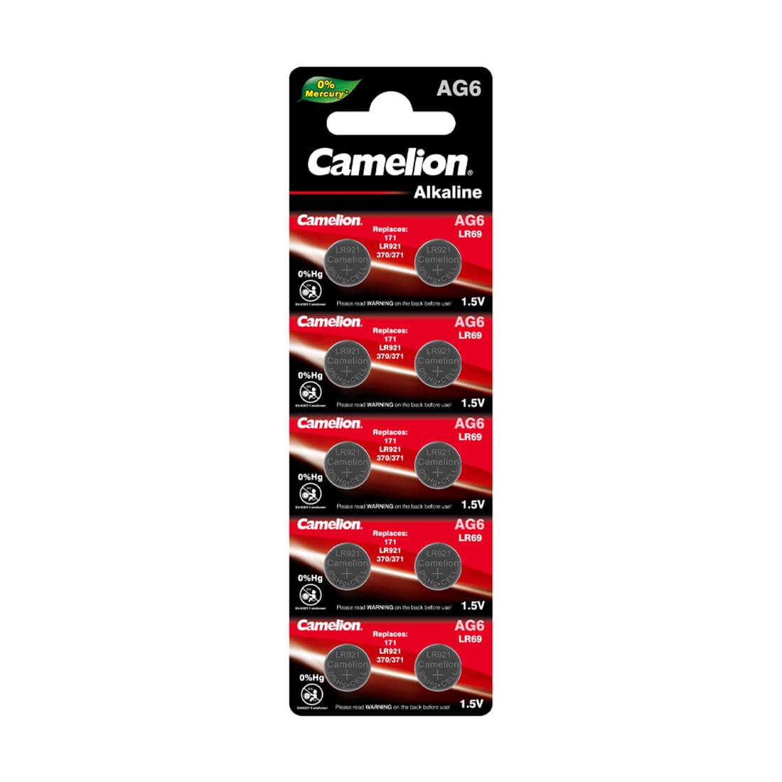Батарейка CAMELION Alkaline AG6-BP10(0%Hg) 10 шт. в блистере